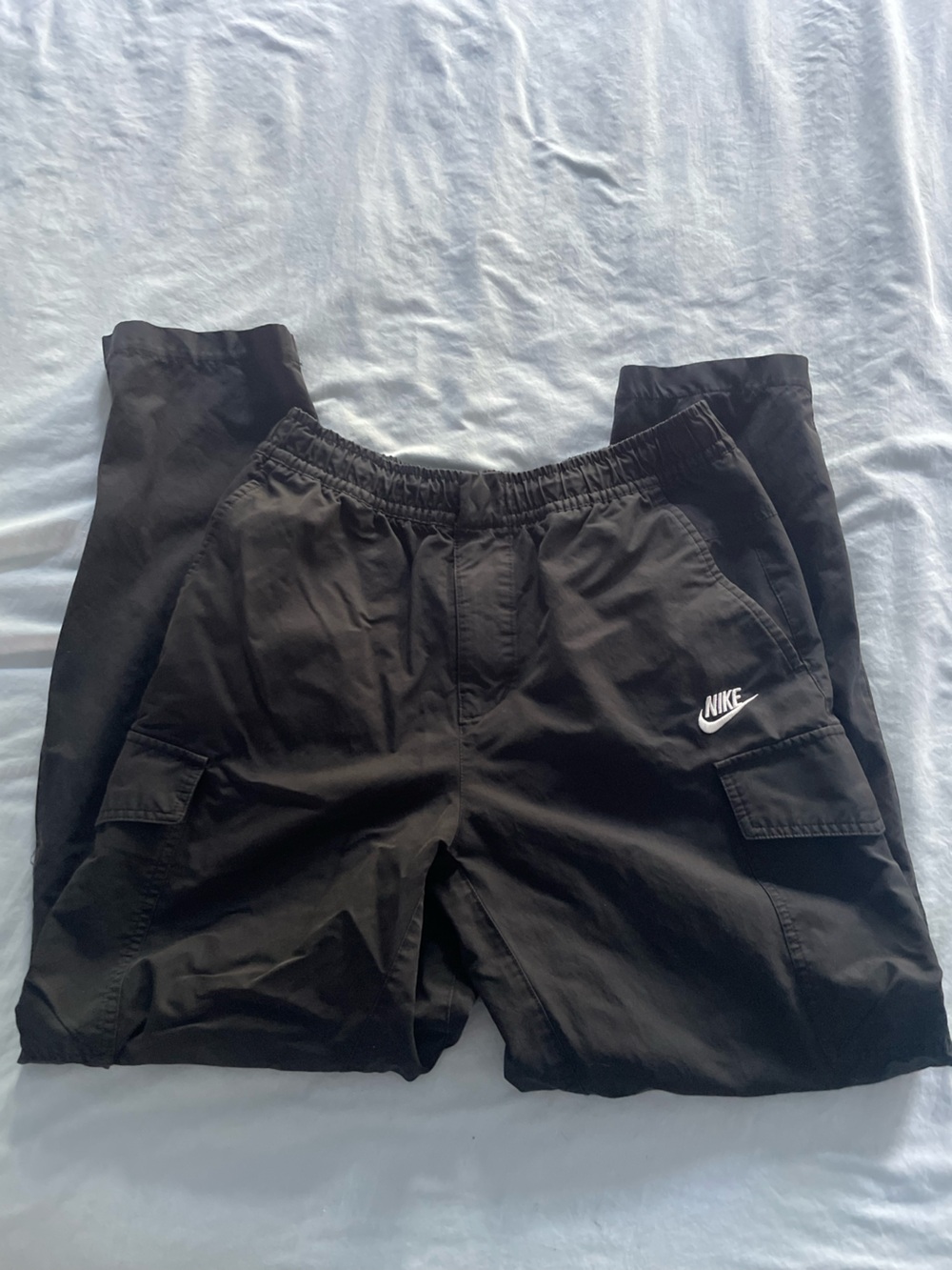 Nike Black Women's Track Joggers with White Swoosh